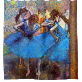 Edgar Degas - dansers in blauw - balletdanslang Douchegordijn