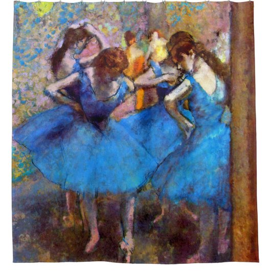 Edgar Degas - dansers in blauw - balletdanslang Douchegordijn (Voorkant)