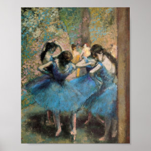Edgar Degas - dansers in blauw Poster