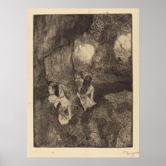 Edgar Degas dansers in de ketchkunst van Wings Poster (Voorkant)