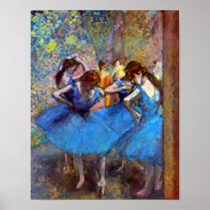 Edgar Degas - Dansers in het Blauw - Ballet Dansli Poster