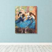 Edgar Degas - Dansers in het blauw Canvas Afdruk (Insitu (Houten vloer))
