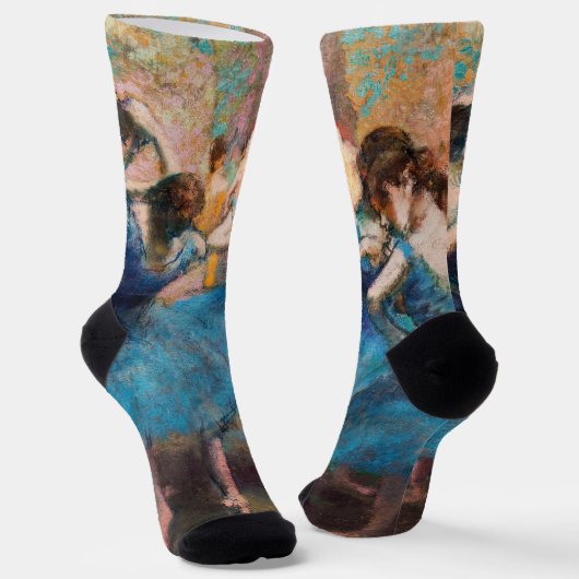 Edgar Degas - Dansers in het blauw Sokken (Gebogen)
