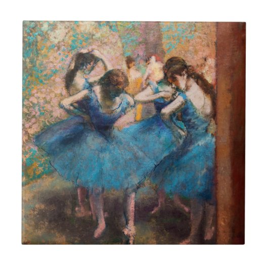 Edgar Degas - Dansers in het blauw Tegeltje (Voorkant)
