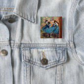 Edgar Degas - Dansers in het blauw Vierkante Button 5,1 Cm (In situ)