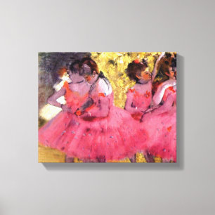 Edgar Degas - Dansers in Roze - Ballet Dansliefheb Canvas Afdruk