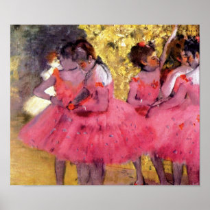 Edgar Degas - Dansers in Roze - Ballet Dansliefheb Poster