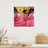 Edgar Degas - Dansers in Roze - Ballet Dansliefheb Poster (Keuken)