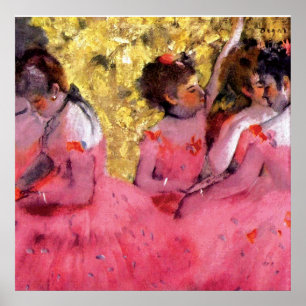 Edgar Degas - Dansers in Roze - Ballet Dansliefheb Poster