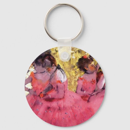 Edgar Degas - Dansers in Roze - Ballet Dansliefheb Sleutelhanger (Voorkant)