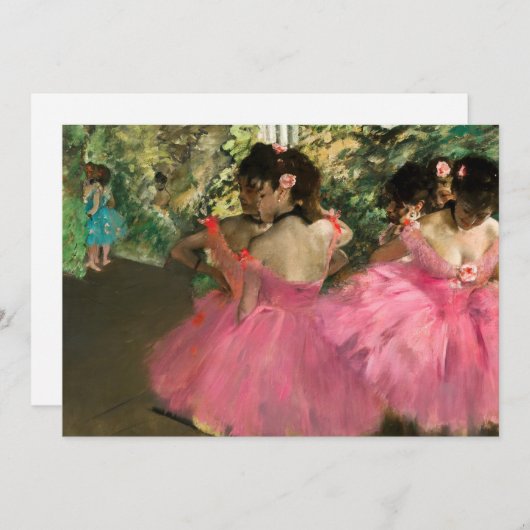 Edgar Degas - dansers in roze Bedankkaart (Voorkant / Achterkant)