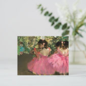 Edgar Degas - dansers in roze Briefkaart (Staand voorkant)