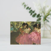 Edgar Degas - dansers in roze Briefkaart (Staand voorkant)