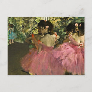 Edgar Degas - dansers in roze Briefkaart