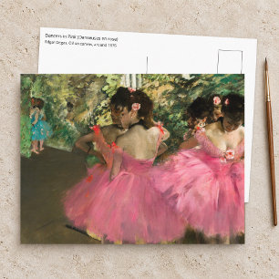 Edgar Degas - Dansers in roze Briefkaart