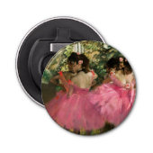 Edgar Degas - dansers in roze Button Flesopener (Voorkant)