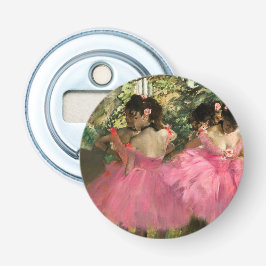 Edgar Degas - dansers in roze Button Flesopener