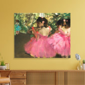 Edgar Degas - dansers in roze Canvas Afdruk (Insitu (Woonkamer))