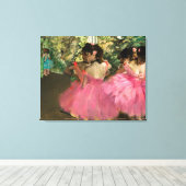 Edgar Degas - dansers in roze Canvas Afdruk (Insitu (Houten vloer))
