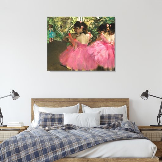 Edgar Degas - dansers in roze Canvas Afdruk (Insitu (Slaapkamer))