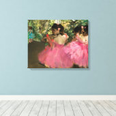 Edgar Degas - Dansers in roze Canvas Afdruk (Insitu (Houten vloer))