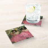 Edgar Degas - dansers in roze Glazen Onderzetter (Schuin)