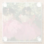 Edgar Degas - dansers in roze Glazen Onderzetter (Achterkant)