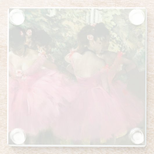 Edgar Degas - dansers in roze Glazen Onderzetter (Achterkant)