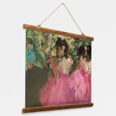 Edgar Degas - dansers in roze Hangend Wandkleed (Gebogen)
