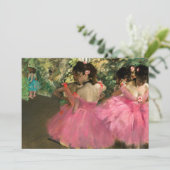 Edgar Degas - dansers in roze Kaart (Staand voorkant)