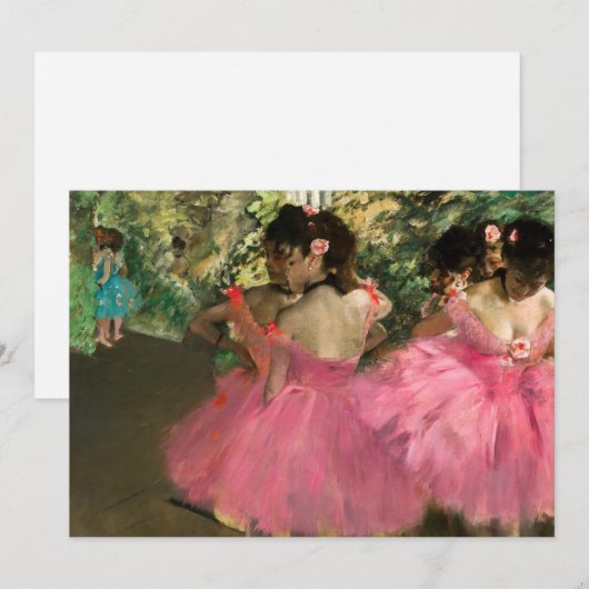 Edgar Degas - dansers in roze Kaart (Voorkant / Achterkant)
