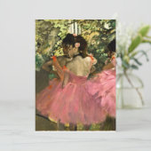 Edgar Degas - dansers in roze Kaart (Staand voorkant)