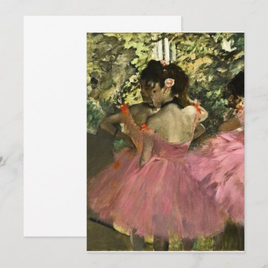 Edgar Degas - dansers in roze Kaart (Voorkant / Achterkant)