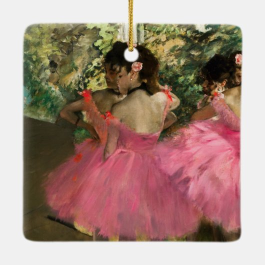 Edgar Degas - dansers in roze Keramisch Ornament (Achterkant)