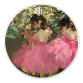 Edgar Degas - dansers in roze Keramische Knop (Voorkant)