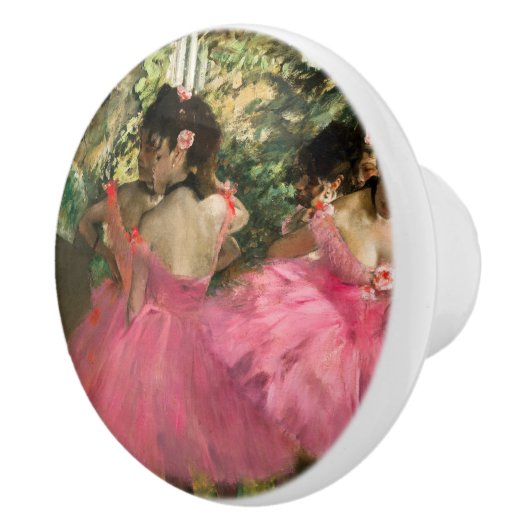 Edgar Degas - dansers in roze Keramische Knop (Rechts)