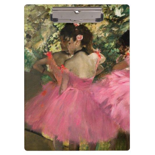Edgar Degas - dansers in roze Klembord (Voorkant)
