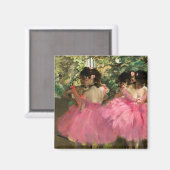 Edgar Degas - dansers in roze Magneet (Voorkant / Achterkant)