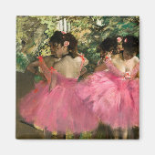 Edgar Degas - dansers in roze Magneet (Voorkant)