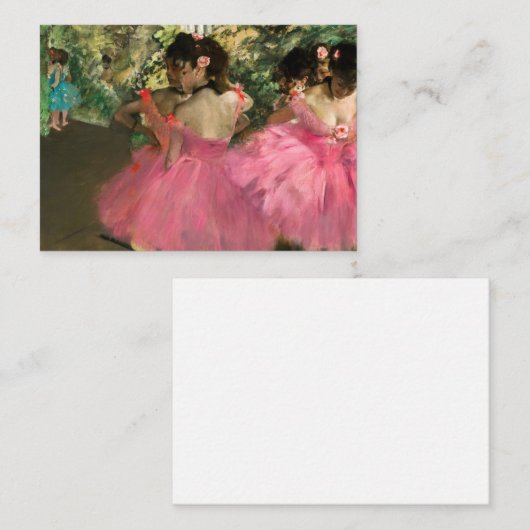 Edgar Degas - Dansers in roze Notitiekaartje (Voorkant / Achterkant)