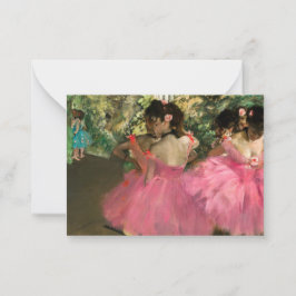 Edgar Degas - Dansers in roze Notitiekaartje