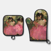 Edgar Degas - dansers in roze Ovenwant & Pannenlap Set (Voorkant)