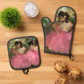 Edgar Degas - dansers in roze Ovenwant & Pannenlap Set (Top down)