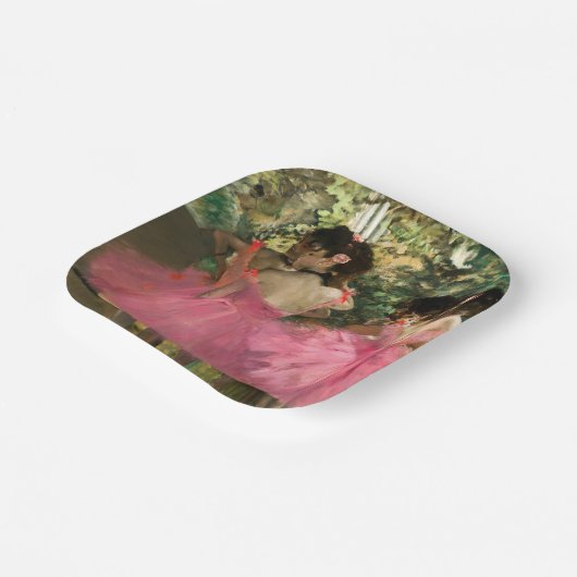 Edgar Degas - dansers in roze Papieren Bordje (Gebogen)