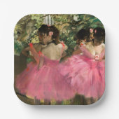 Edgar Degas - dansers in roze Papieren Bordje (Voorkant)
