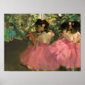 Edgar Degas - dansers in roze Poster (Voorkant)