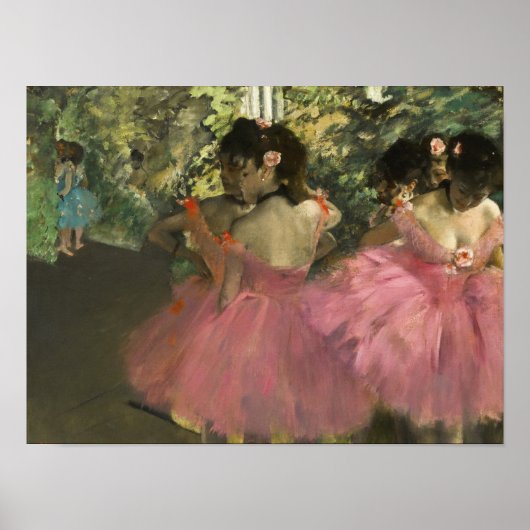 Edgar Degas - dansers in roze Poster (Voorkant)