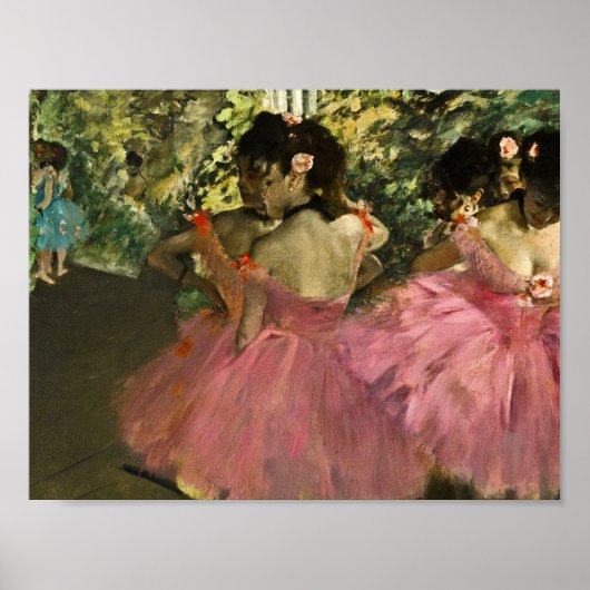 Edgar Degas - dansers in roze Poster (Voorkant)