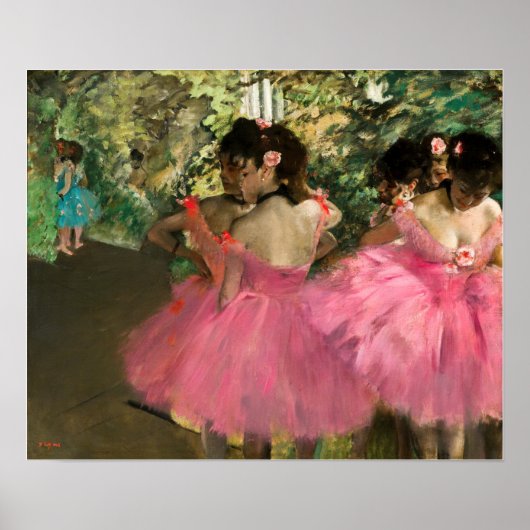 Edgar Degas - Dansers in roze Poster (Voorkant)