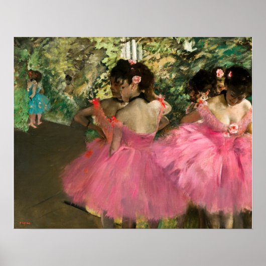 Edgar Degas - Dansers in roze Poster (Voorkant)
